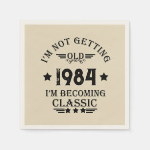 Serviette En Papier Soirée de 40 ans vintage personnalisée