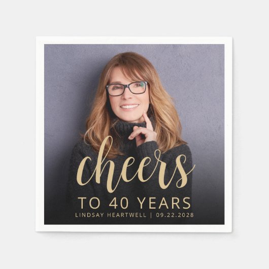 Serviette En Papier Soirée de 40e anniversaire (Devant)