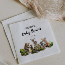 Soirée de Baby shower des animaux en bois