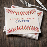 Serviette En Papier Soirée de baseball Sport joyeuse fête d'anniversai<br><div class="desc">Basket blanc rouge et bleu / softball heureux napkin anniversaire. Personnalisez-le avec votre nom. Idéal pour les amateurs de sport ou les athlètes.</div>