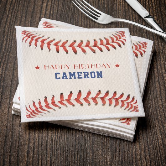 Serviette En Papier Soirée de baseball Sport joyeuse fête d'anniversai