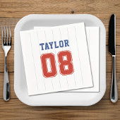 Serviette En Papier Soirée de baseball Sport Pinstripe Anniversaire