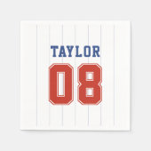 Serviette En Papier Soirée de baseball Sport Pinstripe Anniversaire (Devant)