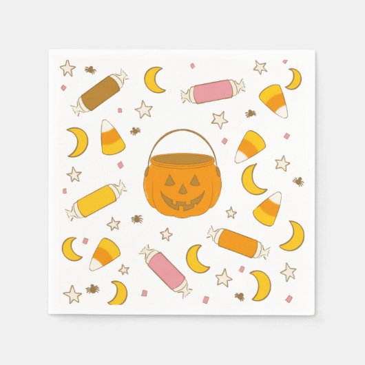 Serviette En Papier Soirée de bonbons d'Halloween (Devant)