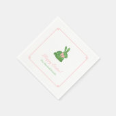 Serviette En Papier Soirée de Brunch Pâques Pressé Rose Et Vert (Coin)