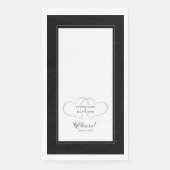 Serviette En Papier Soirée de calligraphie Mariage noir & blanc (Devant)