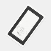Serviette En Papier Soirée de calligraphie Mariage noir & blanc (Coin)