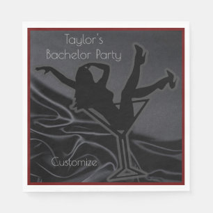 Serviette En Papier Soirée de célibataire en satin noir