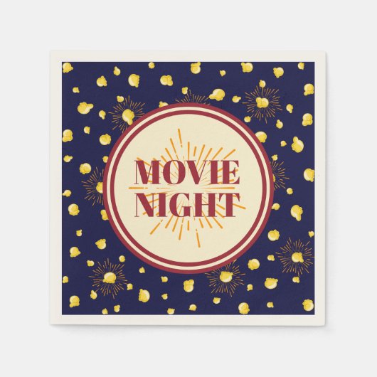 Serviette En Papier Soirée de cinéma fête d'anniversaire - Feu d'artif (Devant)