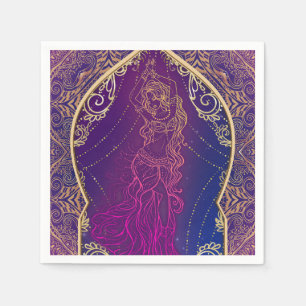 Serviette En Papier Soirée de danse orientale marocaine Purple & Gold