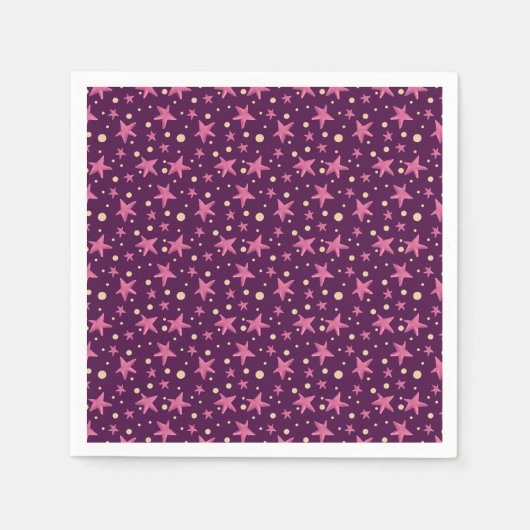 Serviette En Papier Soirée de fille spatiale étoile rose Burgundy (Devant)