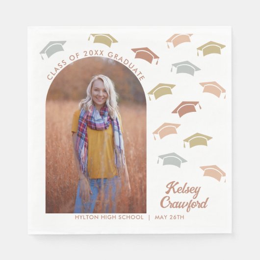 Serviette En Papier Soirée de fin d'études en Casquette (Devant)