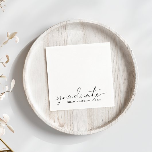 Serviette En Papier Soirée de graduation de script chic