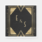 Serviette En Papier Soirée de mariage art déco monographique (Devant)