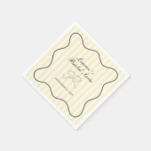 Serviette En Papier Soirée de mariage aux rayures jaunes douces (Coin)