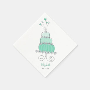 Serviette En Papier Soirée de Mariage de menthe douce Fête des mariées