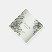 Serviette En Papier Soirée de mariage élégante Feuille verte (Coin)