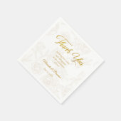 Serviette En Papier Soirée de mariage florale élégante (Coin)