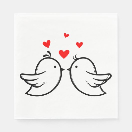 Serviette En Papier Soirée De Mariage Merci Rouge Et Noir (Devant)