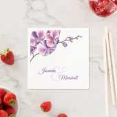 Serviette En Papier Soirée de mariage violette orchidée (En situation)