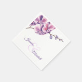 Serviette En Papier Soirée de mariage violette orchidée (Coin)
