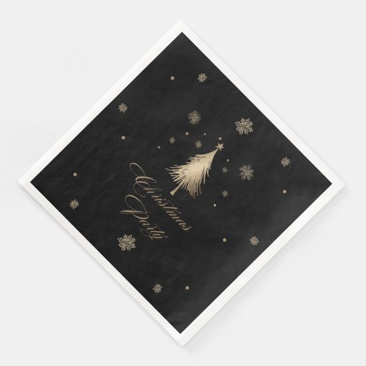 Serviette En Papier Soirée de Noël Black Gold (Coin)