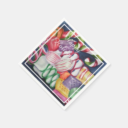 Serviette En Papier Soirée de Noël colorée (Coin)