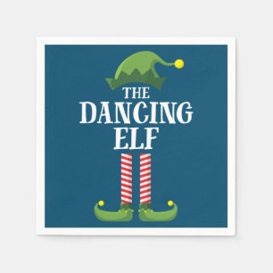 Serviette En Papier Soirée de Noël de groupe de famille Elf Correspond