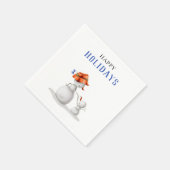 Serviette En Papier Soirée de Noël de la petite grand-mère Snowman (Coin)