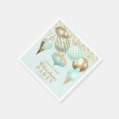 Serviette En Papier Soirée de Noël Elegant Aqua Gold (Coin)