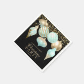 Serviette En Papier Soirée de Noël Elegant Aqua Gold (Coin)
