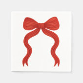 Serviette En Papier Soirée de Noël Elegant Bow Rouge - (Devant)