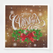 Serviette En Papier Soirée de Noël Joyeux (Devant)