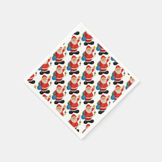 Serviette En Papier Soirée de Noël Motif du Père Noël (Coin)