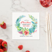 Serviette En Papier Soirée de Noël Tropical Wreath (En situation)