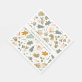 Serviette En Papier Soirée de Noël Vert Et Or (Coin)