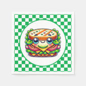 Serviette En Papier Soirée de pique-nique en sandwich mignon (Devant)