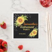 Serviette En Papier Soirée de retraite élégante Fleur de soleil (En situation)