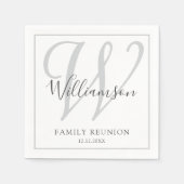 Serviette En Papier Soirée de Réunion Famille Monogramme (Devant)