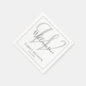 Serviette En Papier Soirée de Réunion Famille Monogramme (Coin)