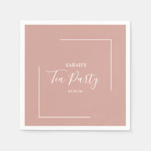 Serviette En Papier Soirée de thé à la brosse élégante Anniversaire