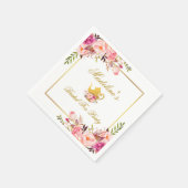 Serviette En Papier Soirée de thé à la Fête des mariées rose or (Coin)