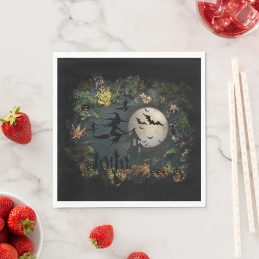 Serviette En Papier Soirée de Witch (En situation)