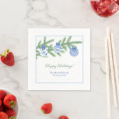 Serviette En Papier Soirée Décor Bleu Et Blanc (En situation)