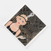 Serviette En Papier Soirée des Années Folles (Coin)