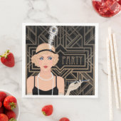 Serviette En Papier Soirée des Années Folles (En situation)