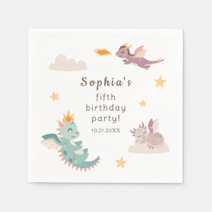Serviette En Papier Soirée des Anniversaires de enfants du Cute Pastel