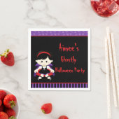 Serviette En Papier Soirée d'Halloween de fille Vampire (En situation)