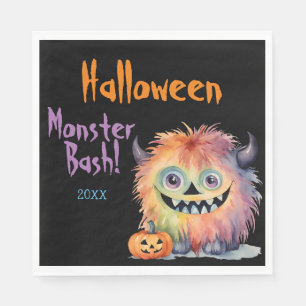 Serviette En Papier Soirée d'Halloween du mignon Monster Bash