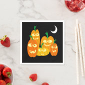 Serviette En Papier Soirée d'Halloween en Citrouille (En situation)